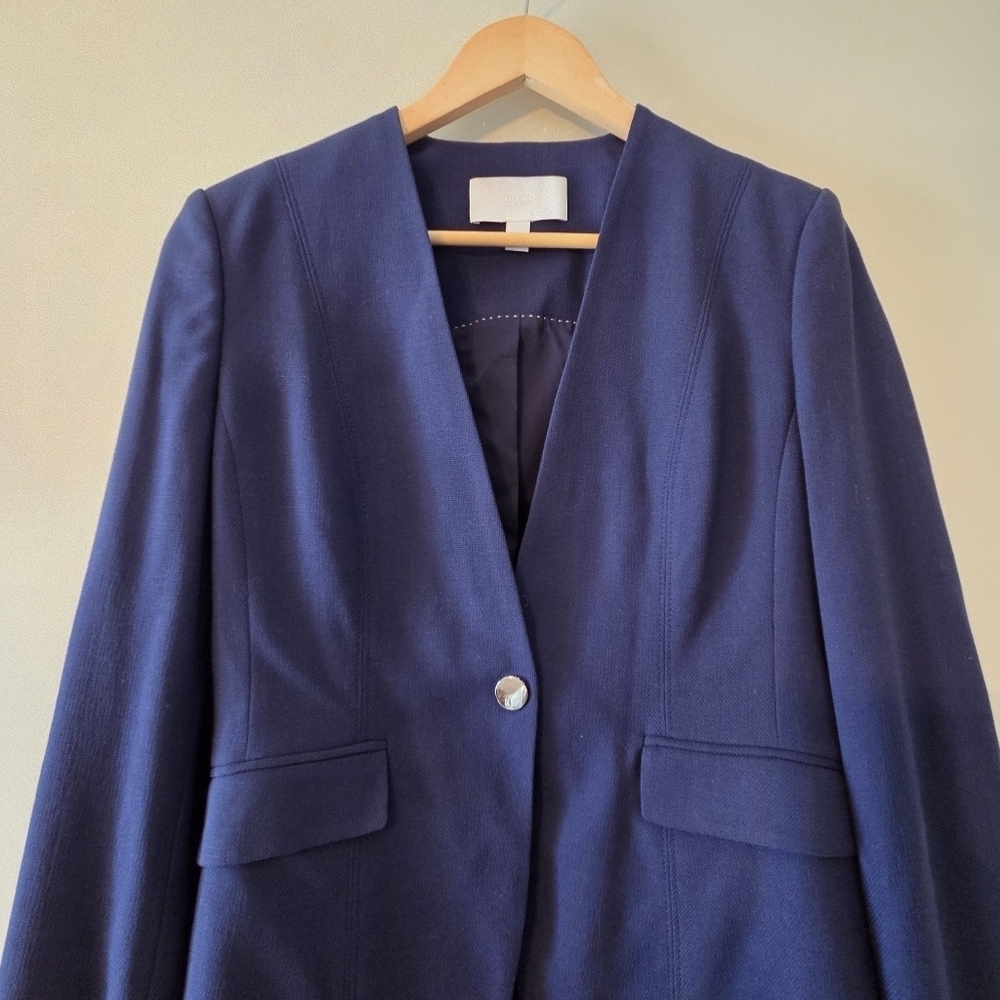 Hugo Boss Jafalea Wool Women's Navy Professional Casual Blazer Size US 6 Office - Picture 6 of 11
